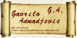 Gavrilo Adnađević vizit kartica